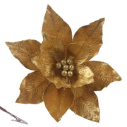 Gold Poinsettia with Clip D30cm – thumbnail