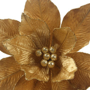 Gold Poinsettia with Clip D30cm – thumbnail