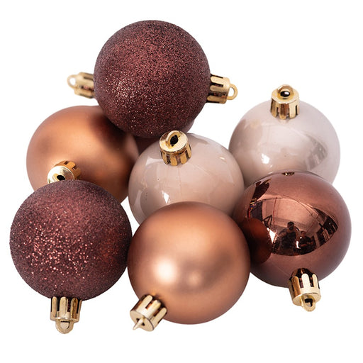 Tube of 8 gilded mix shatterproof baubles