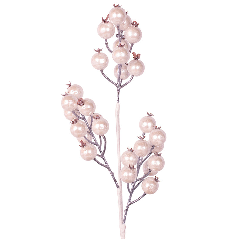 White Berry Pick 52cm for Christmas floral arrangements and holiday décor.