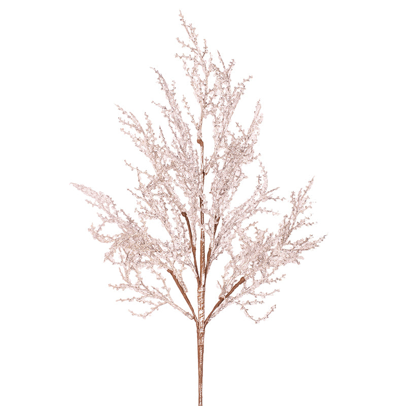 Silver and clear glitter stem 76cm for Christmas tree décor, wreath embellishment, and holiday floral styling.