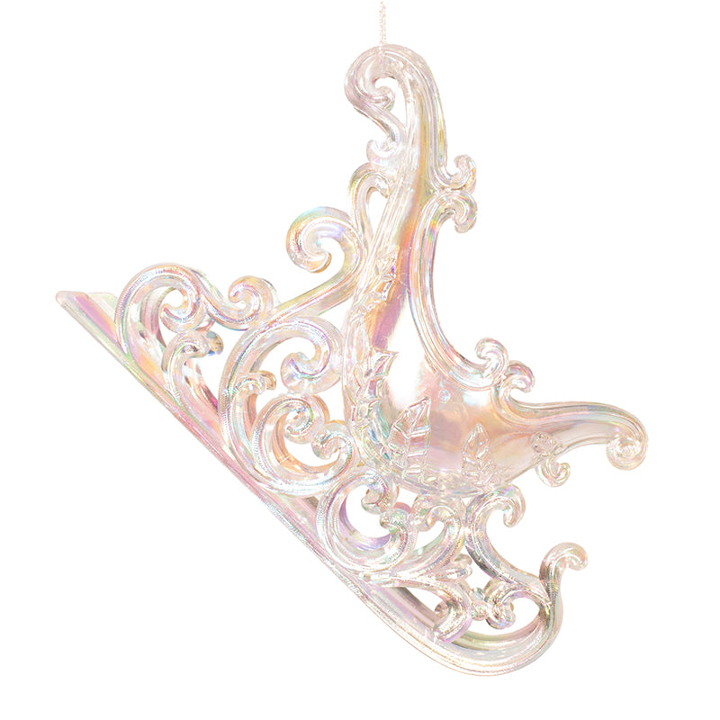 Iridescent Clear Sleigh Acrylic Tree Ornament 14.2x4.3x10.4cm