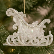 Iridescent Clear Sleigh Acrylic Tree Ornament 14.2x4.3x10.4cm – thumbnail