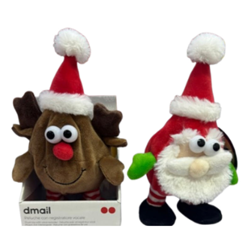Ronis Santa And Reindeer Walking Plushies 2 Assorted