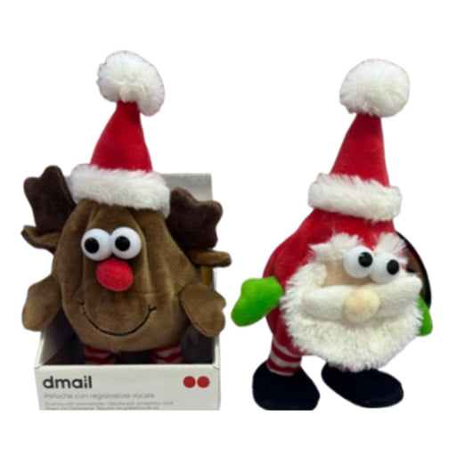 Ronis Santa And Reindeer Walking Plushies 2 Assorted