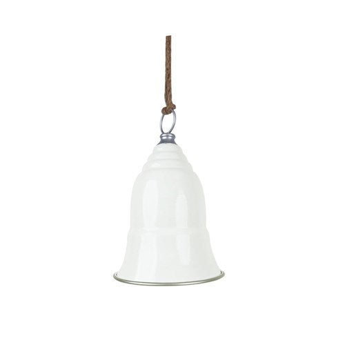 White Bell with Silver Top & Rim 17X26cm