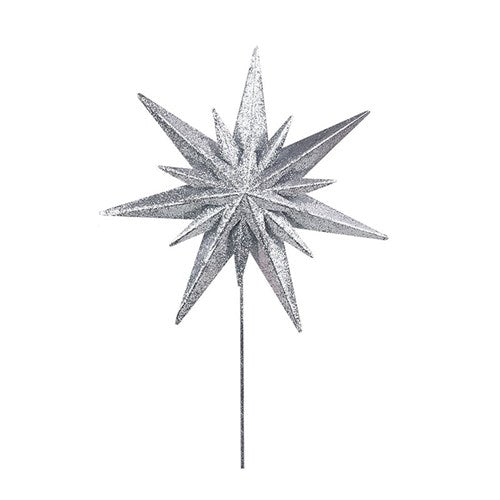 Tree Topper 25X23cm Silver with 12cm Stem