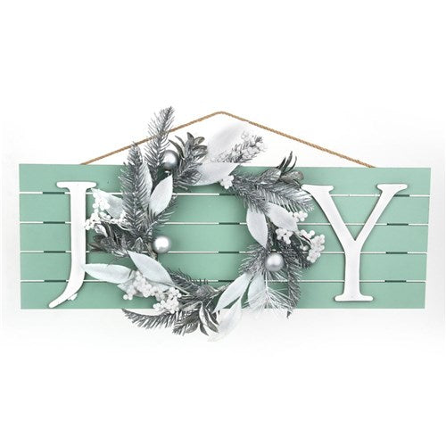 Wreath Centred Joy Sign 60X21cm