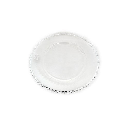 Clear Charger with Silver Rim 33cm