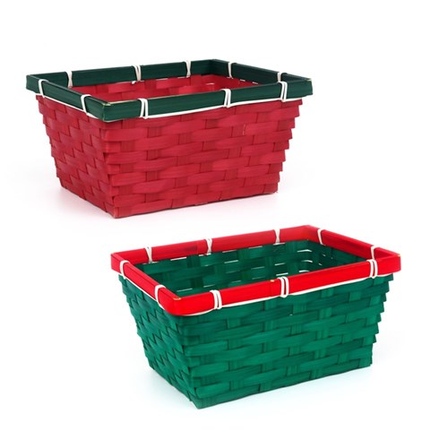 Red & Green Basket 23X19.5X12cm 2 assorted