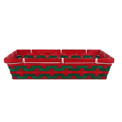Red/Green Rectangular Basket 38X24X8.5cm