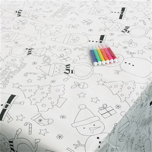 Kids Christmas DIY Tablecover with Markers 120X180cm 56G