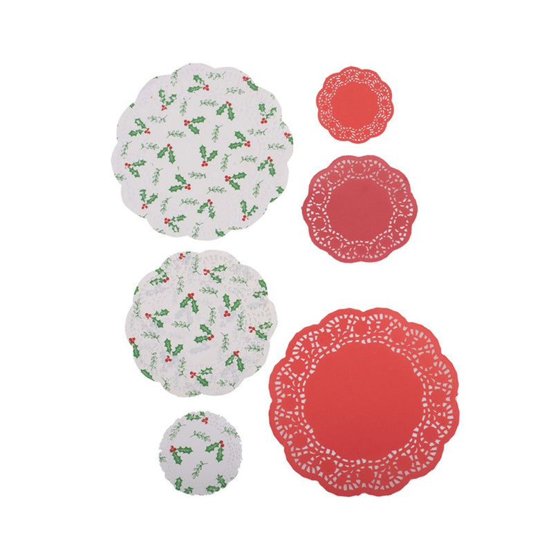 assorted size Christmas paper doilies