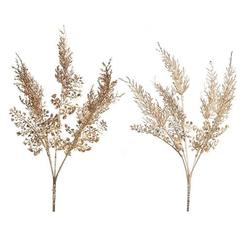 Gold & Platinum Fern Bunch 33cm 2 assorted