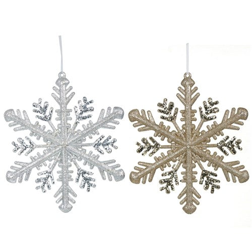 Snowflake Champagne & Silver 30cm 2 assorted