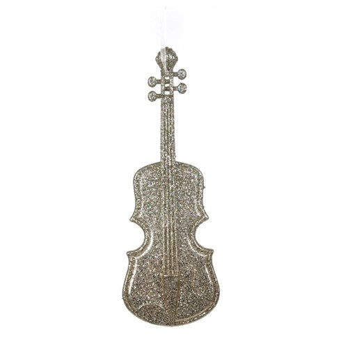 Tree Ornament Silver&Champagne Glitter Cello 9X25cm