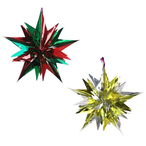 Foil Starburst 30cm Gold/Silver, Red/Green 2 assorted