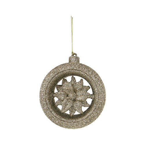Tree Ornament Champagne Glitter 5X10cm