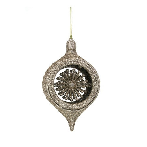 Champagne Glitter Finial Ornament 10X14X5cm