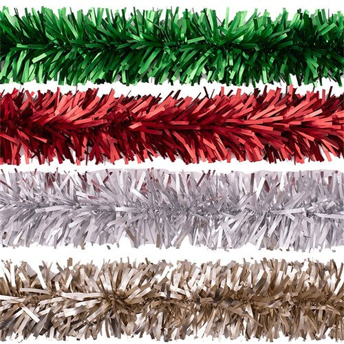 Tinsel 6Ply 2m Matte Traditional Mix 4 assorted