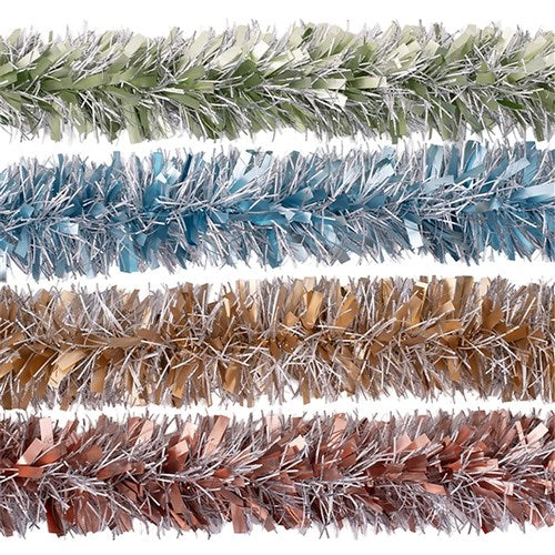 Tinsel 7Ply 2m Matte Chunky & Fine Cut 4 assorted