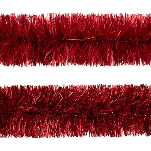 Tinsel 2m Fine Cut-Red 10ply 2 assorted (Red and white)