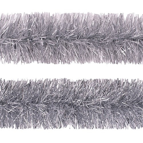Tinsel 2m Fine Cut-Silver 10ply 2 assorted
