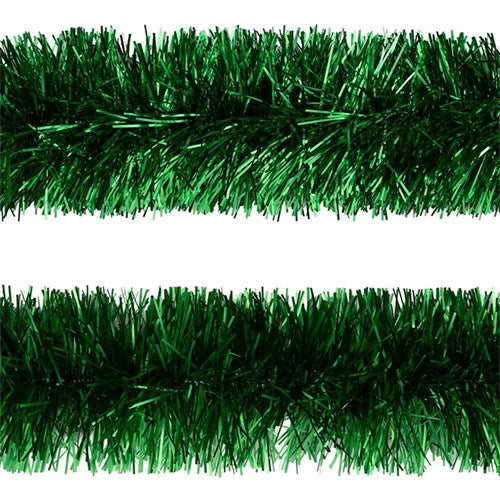 Tinsel 2m Fine Cut-Green 10ply 2 assorted
