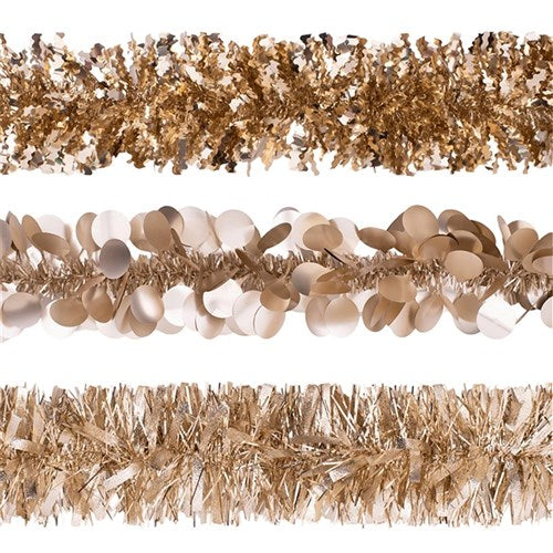 Tinsel 6Ply 2m Mix -Champagne 4 assorted