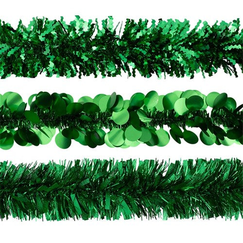 Tinsel 6Ply 2m Mix -Green 4 assorted