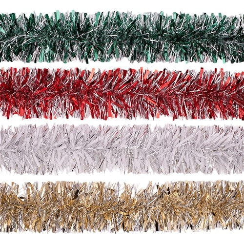 Tinsel 5Ply 2m Fine Cut 4 assorted