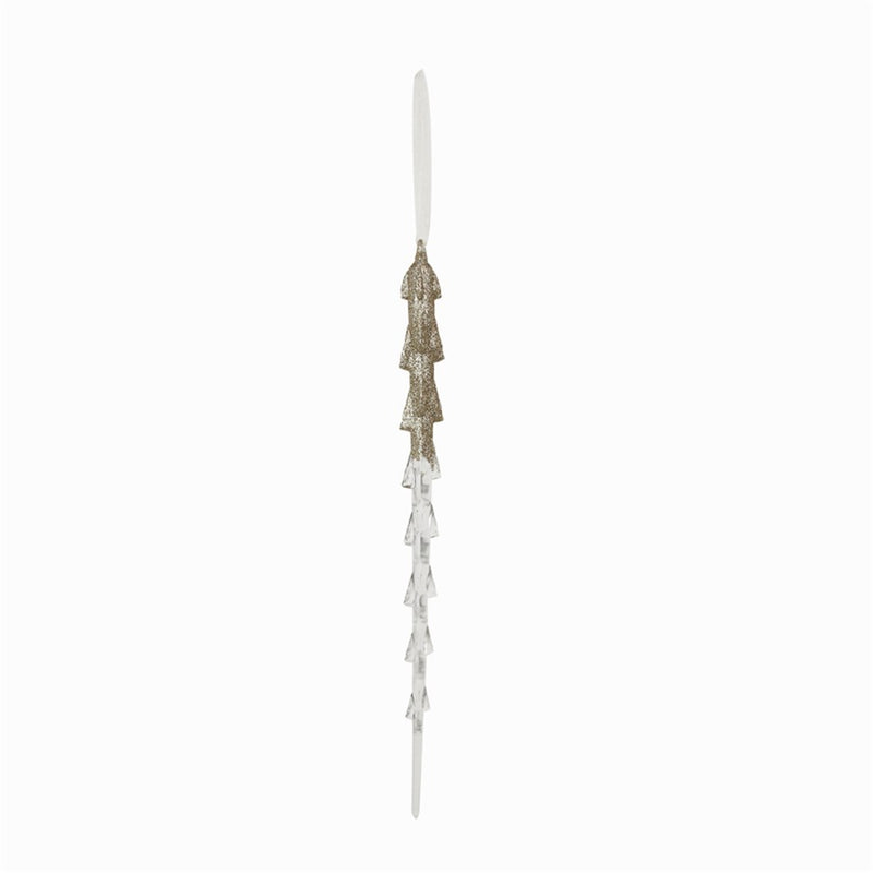 28cm acrylic icicle tree ornament with champagne glitter