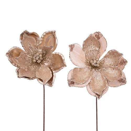 Champagne Magnolia Stem 35cm 2 assorted