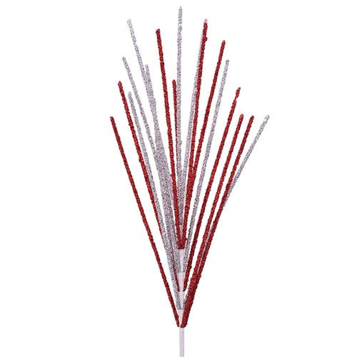 Silver&Red Glitter Spray 69cm