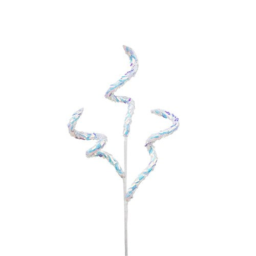 White Iridesent Swirl Pick 64cm