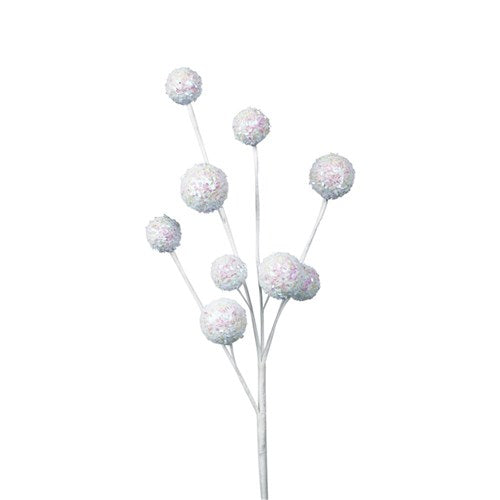 White Glitter Pompom Pick 53cm
