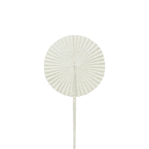 White Glitter Fan Pick 51cm Stem 16cm