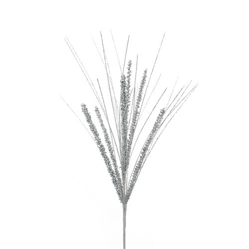 Silver Glitter Wheat Spray 73cm