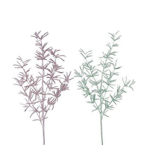 Sage & Dusty Pink Glitter Stem 90cm 2 assorted