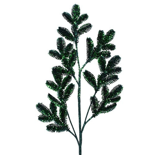 Emerald Green Glitter Leaf Stem 83cm
