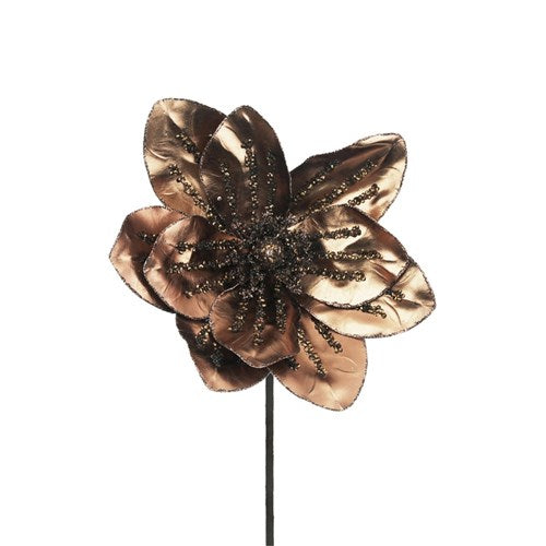 Metallic Copper Magnolia with Chocolate Details & 50cm Stem 25cm