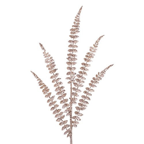 Champagne Glitter Fern Stem 80cm