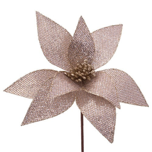 Taupe Poinsettia 30cm with 50cm Stem