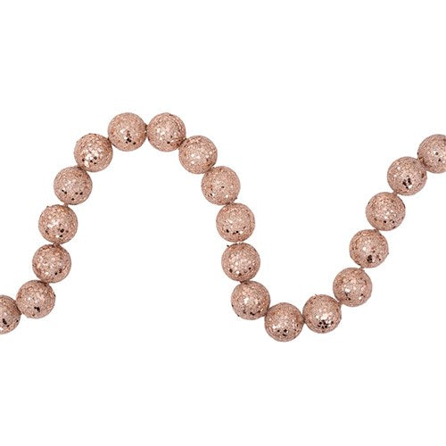 Bauble Garland Rose Gold Glitter 123cm