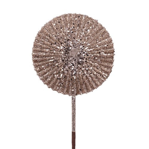 Champagne Glitter Fan with 51cm Stem 16cm