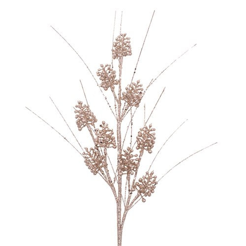 Champagne Glitter Pinecone Spray 68cm