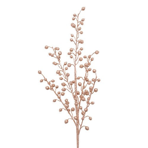 Rosegold Glitter Berry Stem 80cm