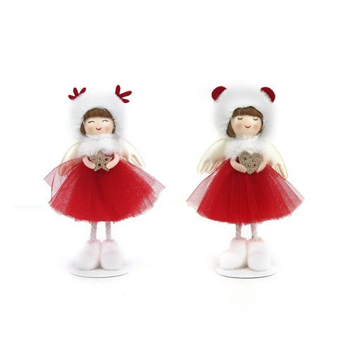 Christmas Snow Fairy 16cm Red&White 2 assorted