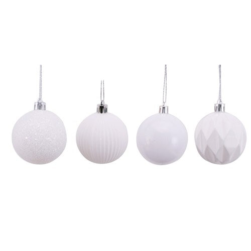 Bauble 10Pk 5cm White