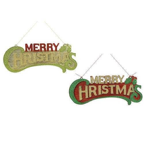 Merry Christmas Sign 40cm 2 assorted